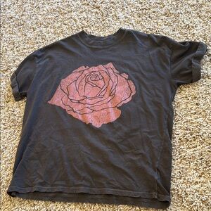 Girl Dangerous oversized T-Shirt with Pink Rose Design